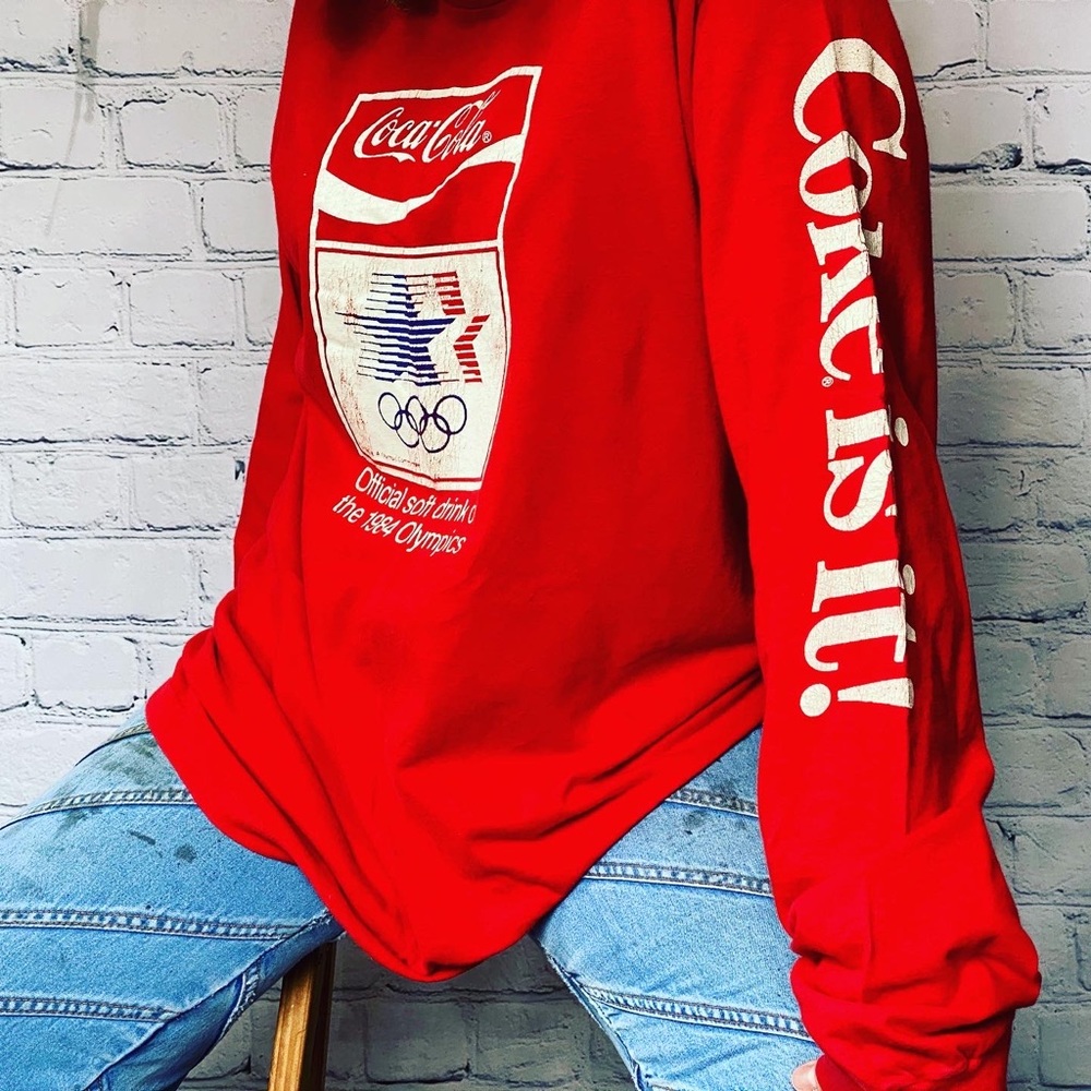 80s Coca Cola Graphic Long Sleeve tee !
